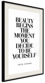 Artgeist Plagát - Coco Chanel [Poster] Veľkosť: 40x60, Verzia: Zlatý rám