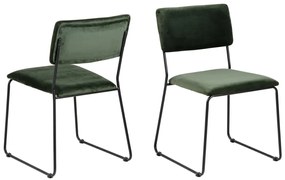 Actona 2x Jedálenská stolička Cornelia - zelená / čierna