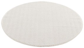 Dekorstudio Okrúhly jednofarebný koberec FANCY 805 -  smotanovo biely Priemer koberca: 160cm