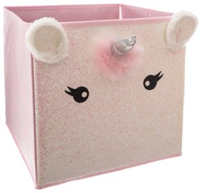 Úložný box Unicorn, 29x29x29 cm, ružová