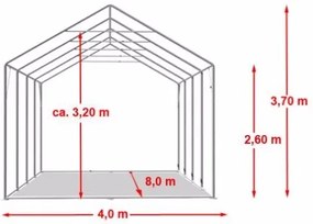 Pártystany-Jičín s.r.o. Záhradný Party stan 4x8m Professional Farba: Biela