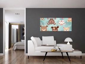 Obraz - Veselí medvedíci (120x50 cm)
