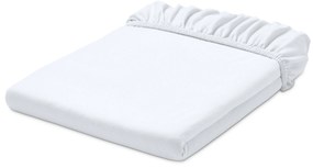 Džersejová napínacia plachta, dvojlôžko, biela