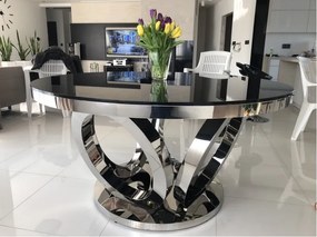 OKRÚHLY JEDÁLENSKÝ STÔL SABRIEL NEREZ + SKLO 150 cm