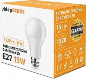 SADA 6x LED žiaroviek E27 A60 15W 1200lm 3000K - tepla biela