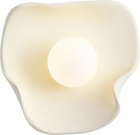 Nástenná lampa Japandi krémová s bielym sklom - Parel