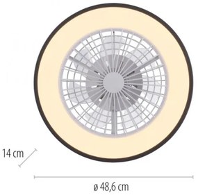 JUST LIGHT. 14447-18 - LED RGBW stmievateľný stropný ventilátor LENO LED/44W/230