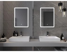 Mexen Navia, LED kúpeľňové zrkadlo s podsvietením 50 x 70 cm, 6000K, ochrana proti zahmlievaniu, 9803-050-070-611-00