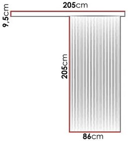 Posuvné dvere Baxdos 8 (dub sonoma + čierna). Vlastná spoľahlivá doprava až k Vám domov. 1121909