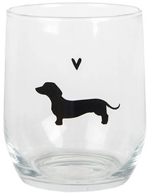 Pohárik na vodu s jazvečíkom a srdiečkom - Ø 8*9 cm / 300 ml