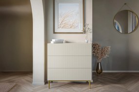 Komoda Nicole 100 cm - kašmírová / zlatá