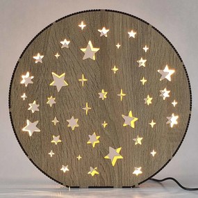 Drevená LED stolová lampa Hviezdy | MOVE: HDF - Orech 20 cm 4791-115218 LED0613