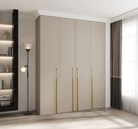 Šatníková skriňa 190 cm Carmela 50-3 (kašmír + zlatá). Akcia -21%. Vlastná spoľahlivá doprava až k Vám domov. 1126804
