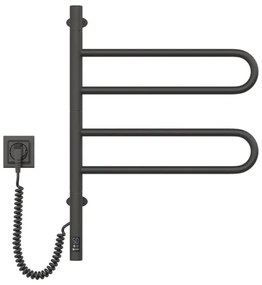 Elektrický otočný sušiak na uteráky FOUETTE 128W/230V 64,6 cm IP44 čierny