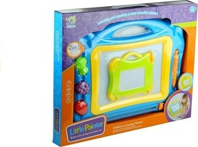LEAN Toys Veľká magnetická tabuľa na kreslenie s pečiatkami 2v1