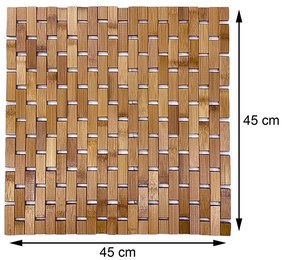 TENDANCE Predložka do kúpeľne Bambo Duckboard, 45x45 cm, hnedá