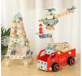 Drevená stavebnica Blocks Build Auto Towers 129 ks Jokomisiada ZA5381