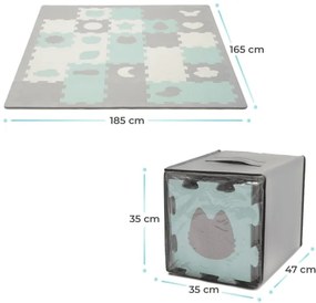 KINDERKRAFT select - Penové puzzle LUNO 30ks šedá/mintová