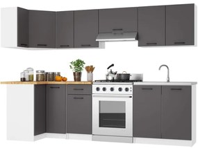 Spodná rohová kuchynská skrinka s doskou OLIWIA S90/90 biela / sivá