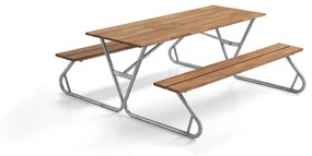 Záhradný stôl s lavicou PICNIC, 1800 mm, hnedá
