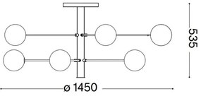 Ideal Lux - LED Luster na tyči COSMOPOLITAN 12xG9/3W/230V pr. 145 cm čierna