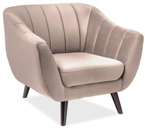 Béžové relaxačné kreslo  ELITE 1 VELVET