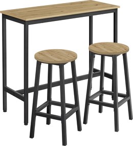 Jedálenský set 1+2, barový stôl 100x40 cm a barové stoličky TAYLOR ARTISAN