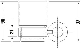 Duravit 99191000 - Nástenný držiak na zubné kefky D-CODE ľavý, lesklý chróm