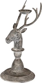 Zinkový antik kovový svietnik jeleň Deer - 17*14*30 cm