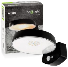 ECOLIGHT Solárne fasádne svietidlo LED s pohybovým senzorom