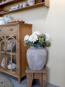 Dekorácia umelá krémová kvetina Jiřina Dahlia cream - 48 cm