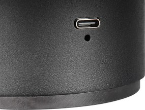 Matne čierne LED nástenné svietidlo na USB Davey – Trio