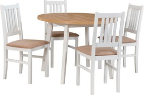 Jedálenská stolička Bono, biela/béžová látka