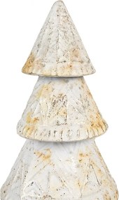 Bílý antik kovový dekorační stromek - Ø 12*32 cm
