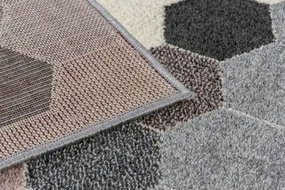 Koberec HEOS 78537 sivý / ružový / krém HEXAGON