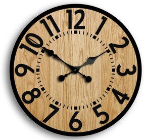 Dřevěné nástěnné hodiny Berlin 49 cm černé/hnědé