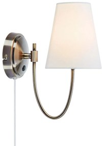 Biele/v mosadznej farbe nástenné svietidlo do zásuvky Amar – Markslöjd