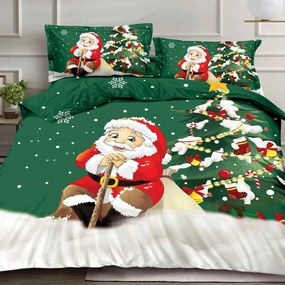Posteľné obliečky KRISMAS GREEN TREE 7-dielna sada 140x200 cm