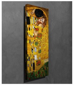 Nástenná reprodukcia na plátne Gustav Klimt The Kiss, 30 × 80 cm