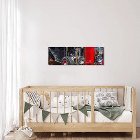 Obraz veterána (s hodinami) (90x30 cm)