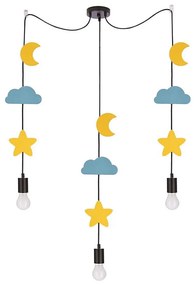 Detský luster TRIO so závesným lankom 3xE27/20W/230V žltá/modrá