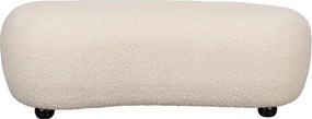 Krémovobiela polstrovaná lavica z textílie buklé Noxx – White Label