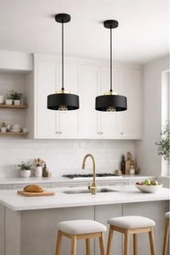BRILAGI - Závesný luster na lanku SPRING 1xE27/60W/230V pr. 20 cm čierna/zlatá