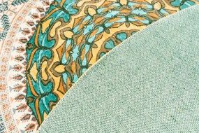 Protišmykový koberec NOVO béžový / modrý kruh