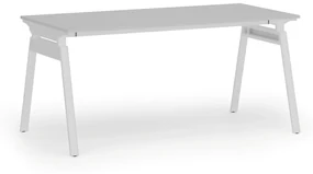 Kancelársky stôl PRIMO SIGMA, 1600 x 800 mm, biela podnož, sivá