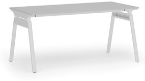 Kancelársky stôl PRIMO SIGMA, 1600 x 800 mm, biela podnož, sivá