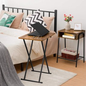 Skládací odkládací stolek Vasagle Melori 60 cm černý/hnědý