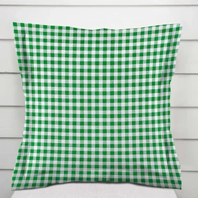 Biante Bavlnená obliečka na vankúš s lemom Sandra SA-058 Zeleno-biele kocky 30 x 50 cm
