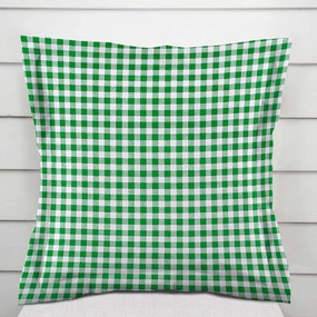 Biante Bavlnená obliečka na vankúš s lemom Sandra SA-058 Zeleno-biele kocky 40 x 60 cm