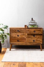 Drevená nízka komoda Espita so šuplíkmi - 114*40*80cm